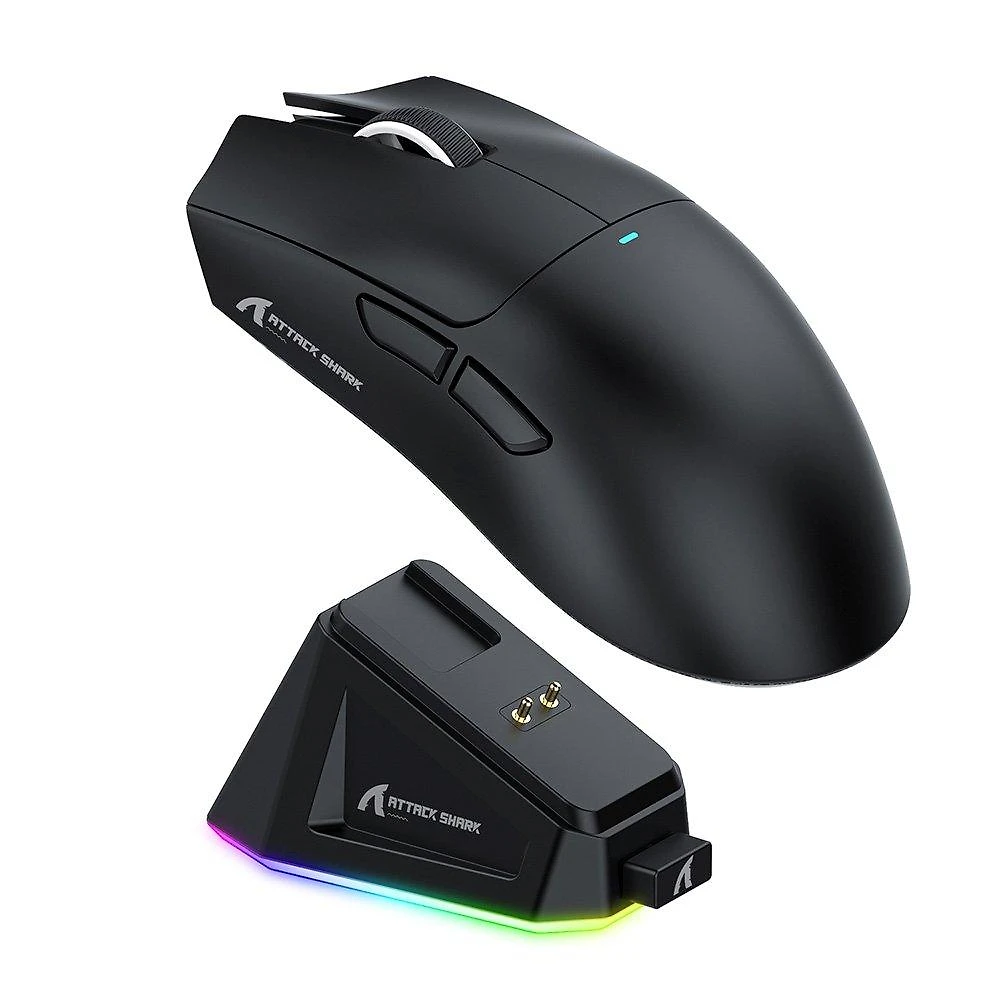 Mouse Gamer sem Fio Attack Shark X11 com Dock Black
