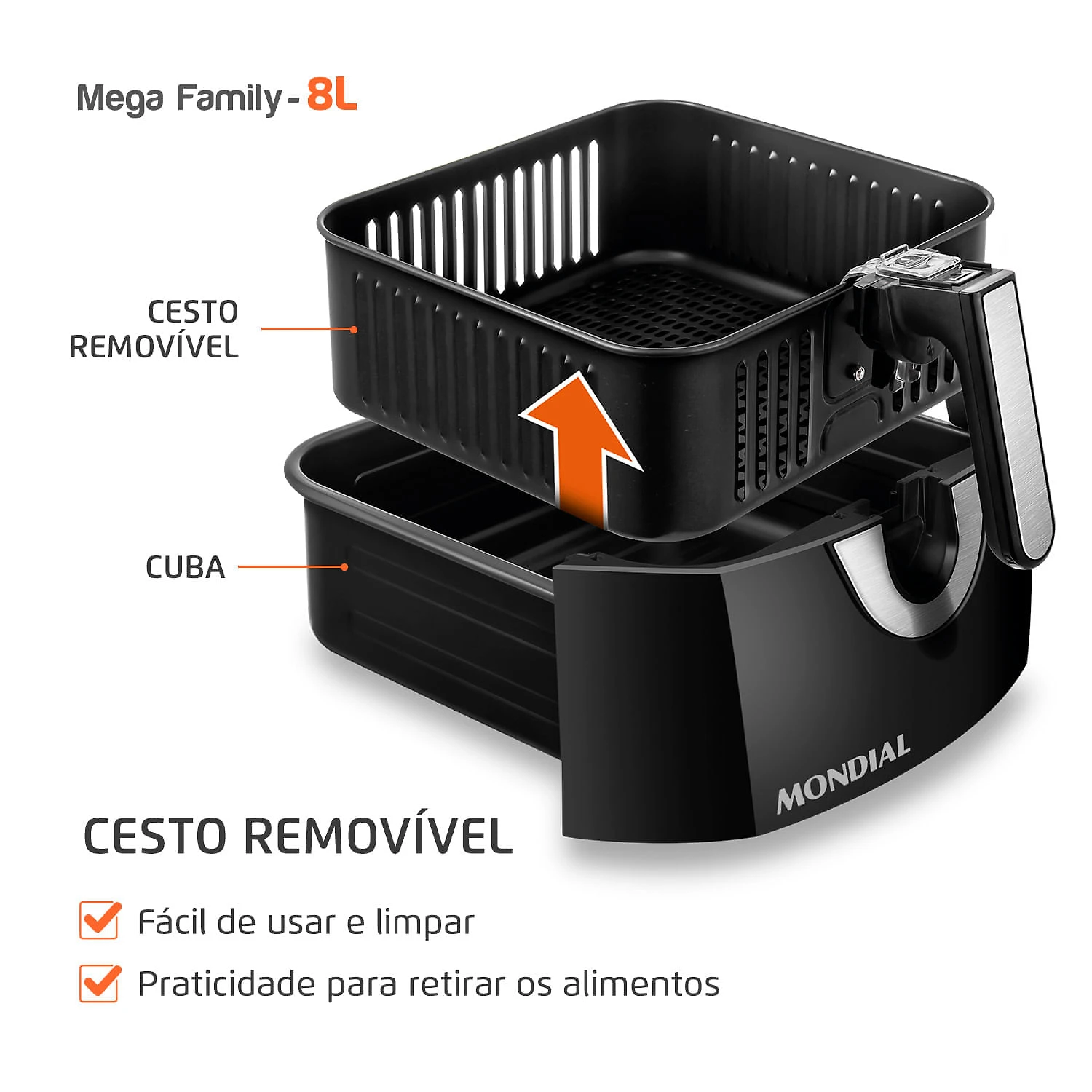 Fritadeira Sem Óleo Air Fryer 8 Litros AFN-80-BI Mondial 127V