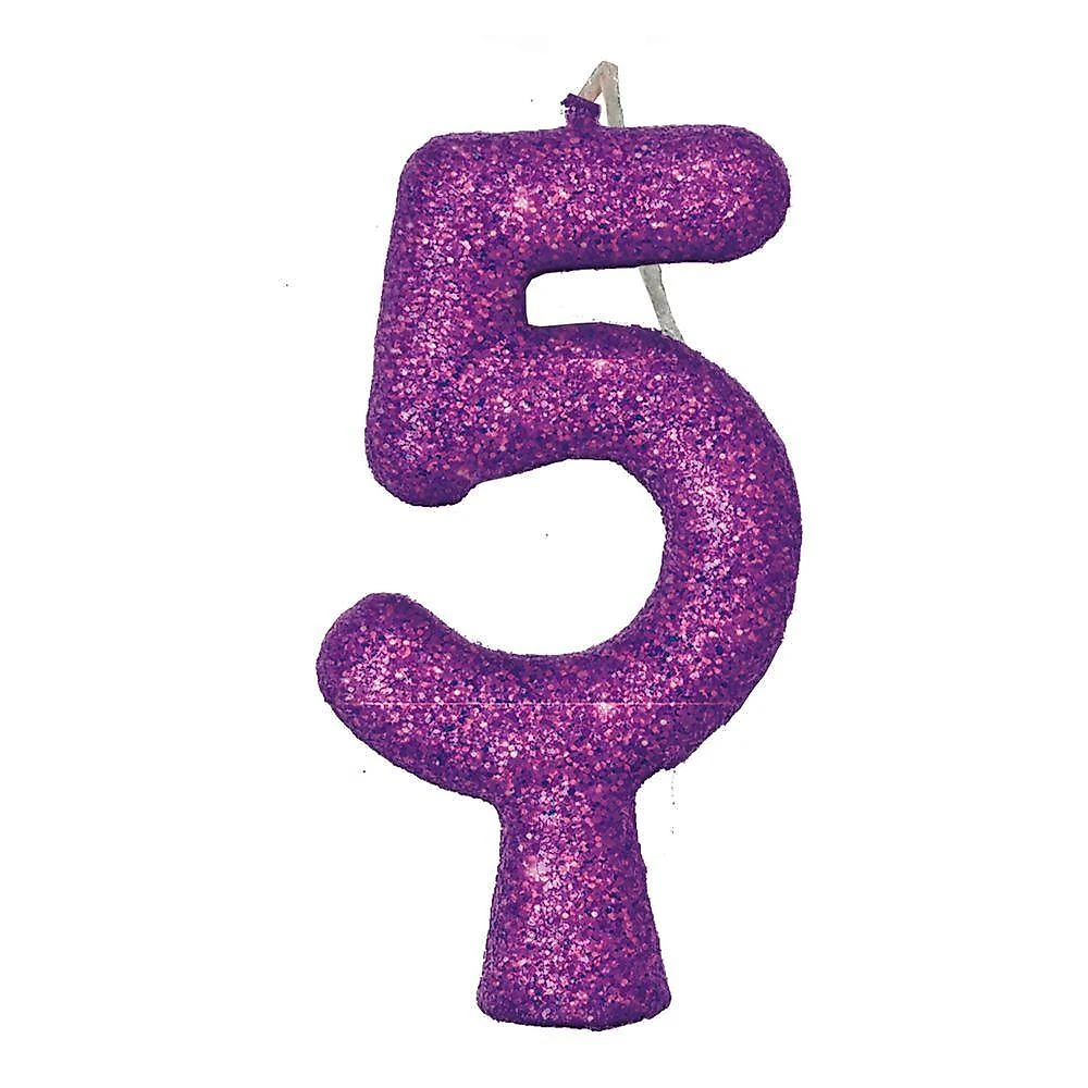 Vela De Aniversário Puro Glitter Roxa Modelo 8