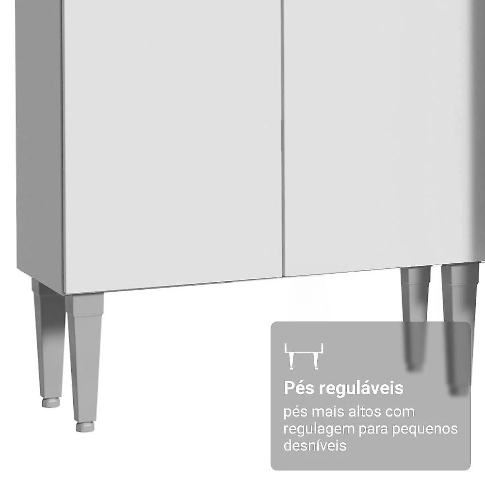 Armário de Cozinha Completa 293cm Emilly Madesa 02 Branco