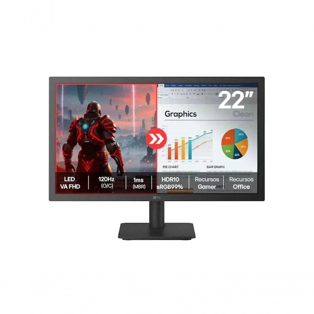 Monitor LG 22U403A-B.AWZM 22" Full HD VA 120Hz Preto Bivolt