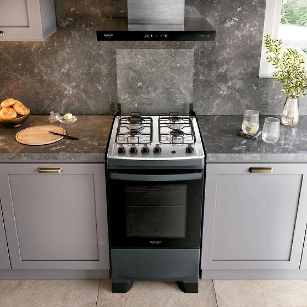 Fogão Dako 4 Bocas A Gas Supreme Mesa Inox Titanium Bivolt