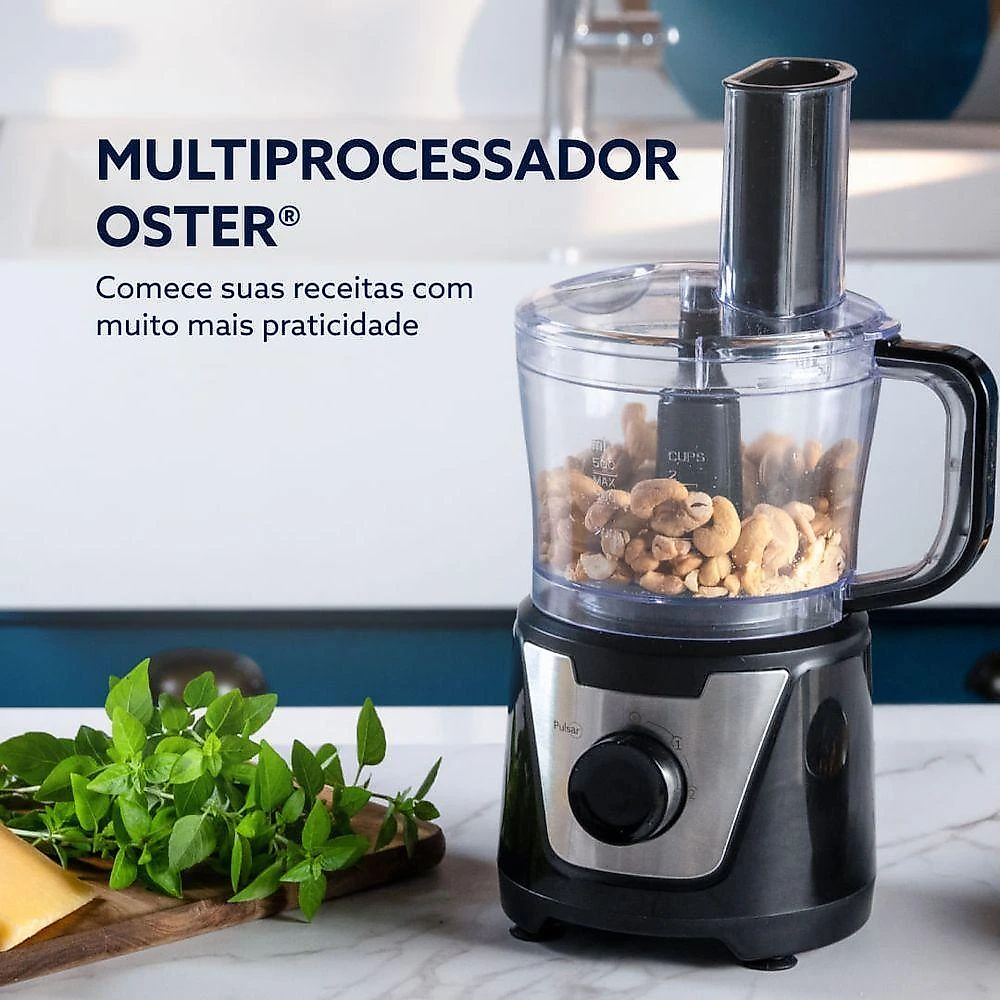 Multiprocessador Oster Motor Reversível 500ml 300W 2 Velocidades Preto 110V
