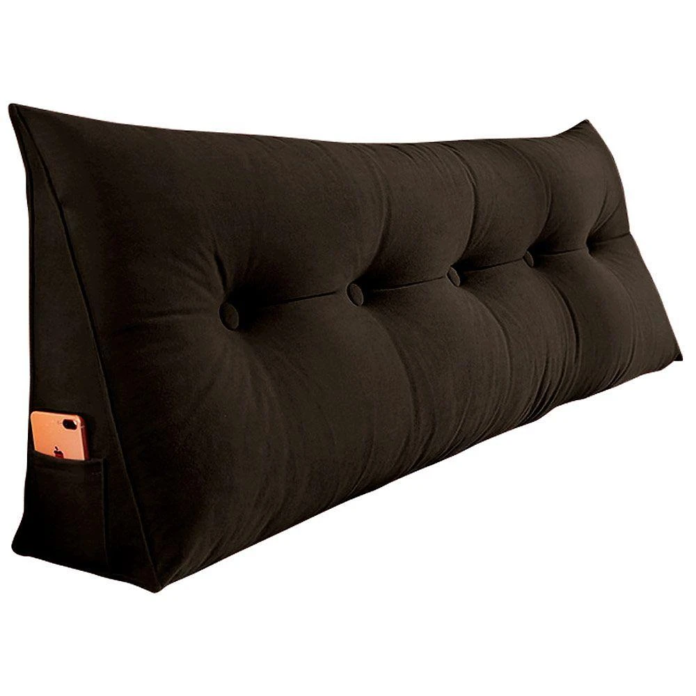 Almofada Para Cabeceira Spot 195cm Com Porta Celular Marrom