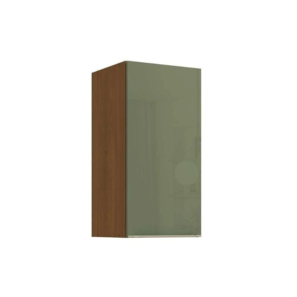 Armário Aéreo Vibra T642 40CM MDF-MDP Porta de Bater Canela e Verde Pistache Kappesberg