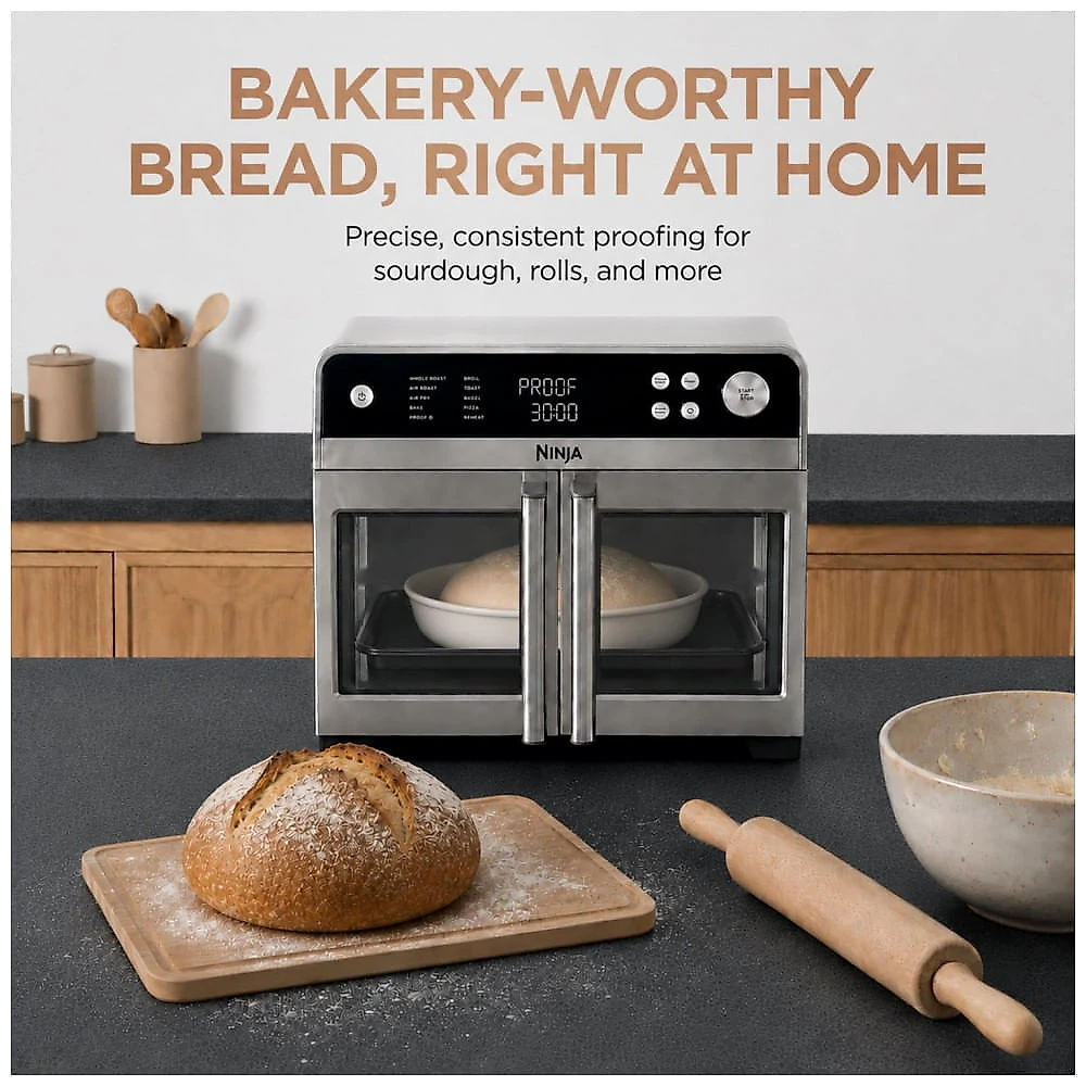 Ninja French Door Premier Air Fry Oven with Cutting Board. Steel. FO103 Silver Cutting Board