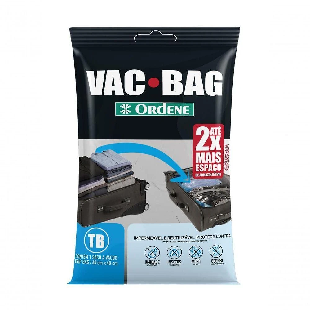 Saco A Vácuo Organizador Trip Bag Para Viagem Transparente 60x40cm Vac Bag Ordene