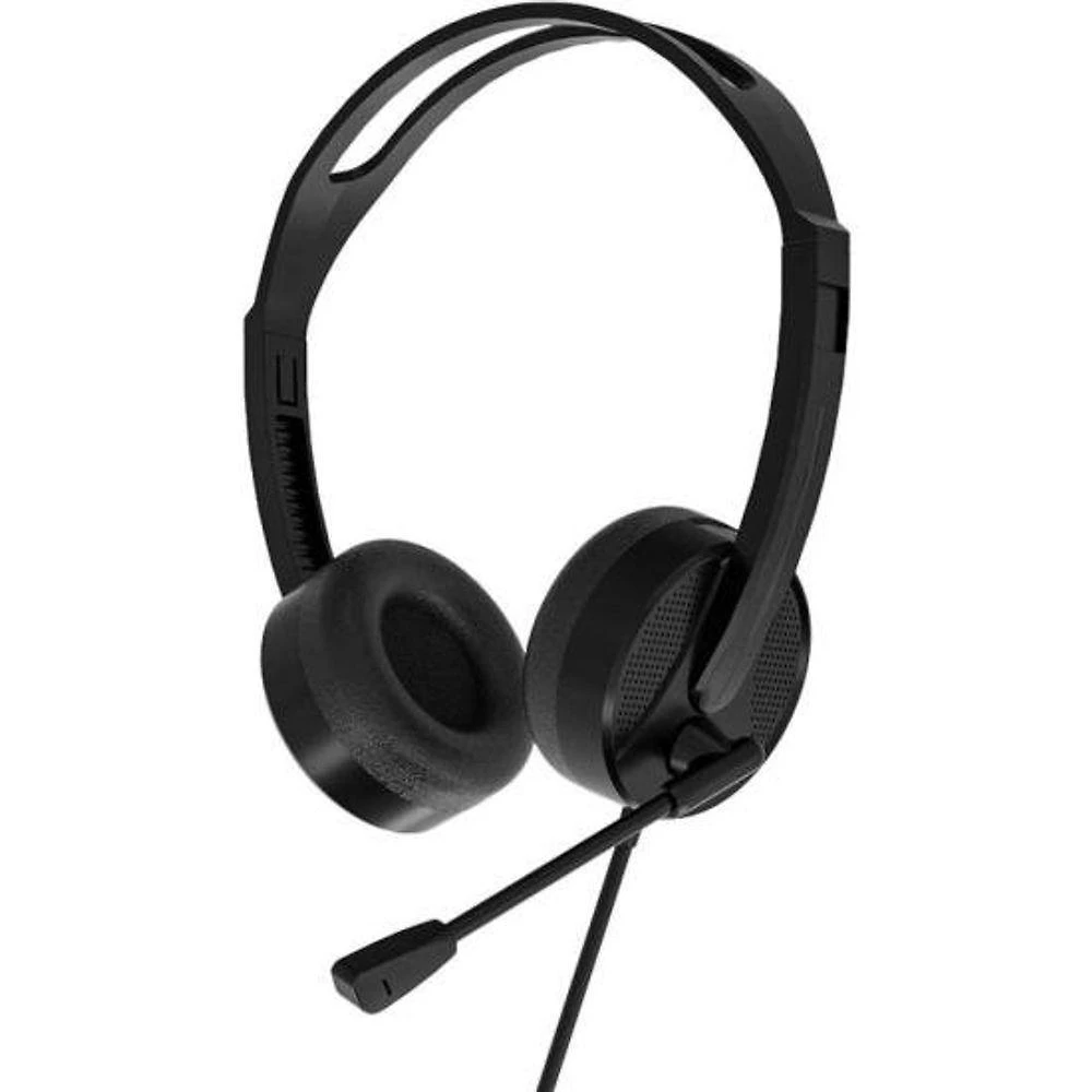 Fone de Ouvido com Microfone USB HT106 com Ajuste Confortável e Controle de Volume para Uso