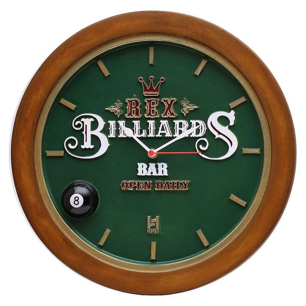 Relógio Decorativo De Parede - Billiard Rex Verde