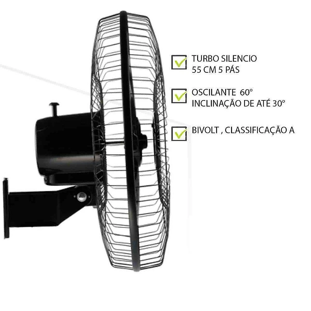 Kit 2 Ventilador De Parede Wap Rajada Pro60 Turbo 5 Pás Bivolt