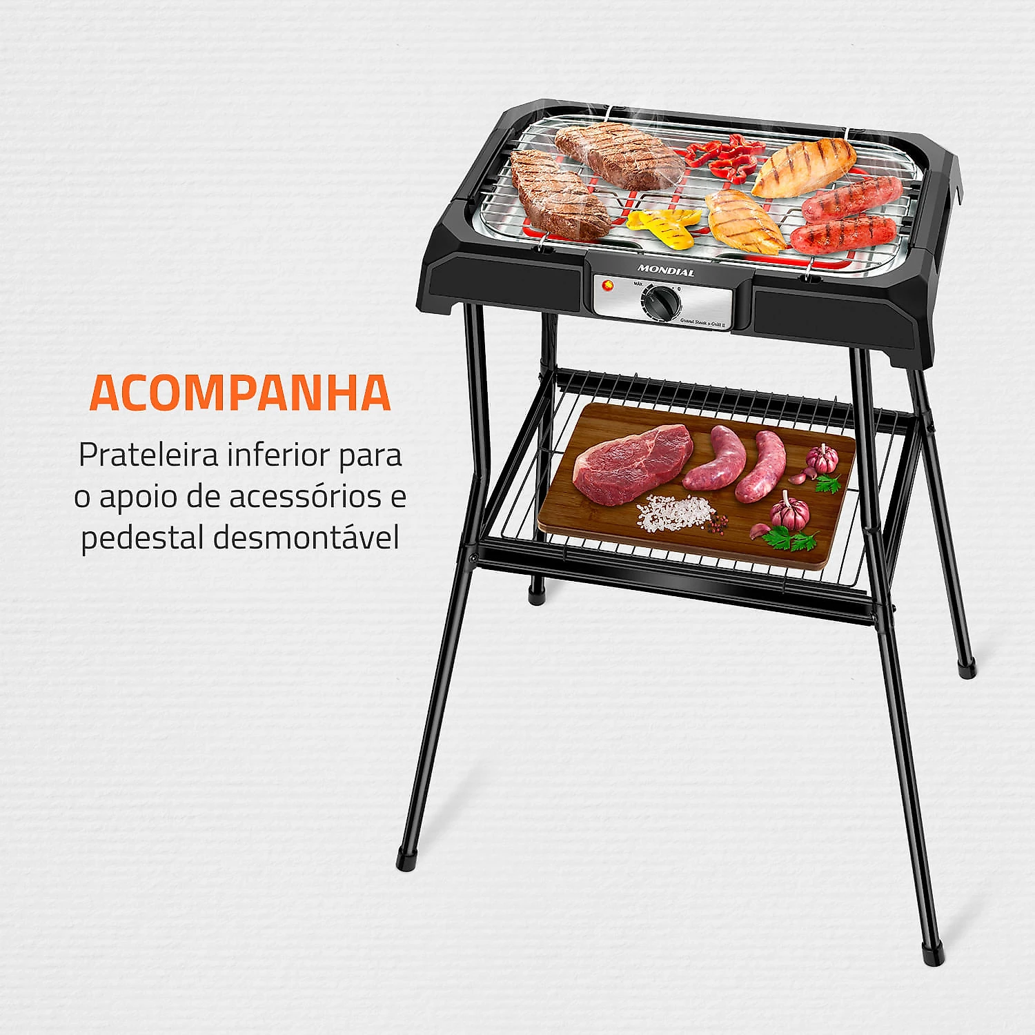 Churrasqueira Elétrica Mondial Grand Steak & Grill II CH-06 CHURRASQUEIRA ELETRICA-127V-PRETO
