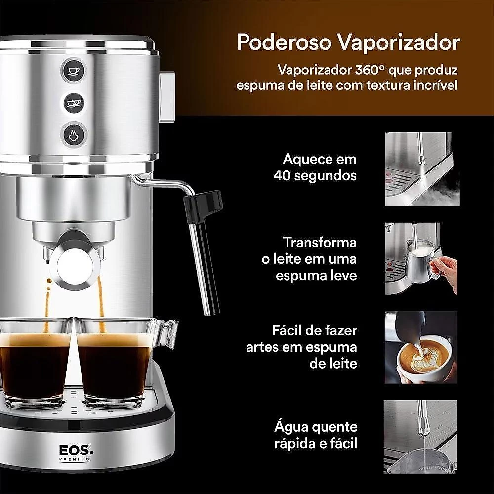 Cafeteira Expresso Italiana 3 Em 1 Inox Dupla Saída Cafeteria Ecf01ec 220v - Eos B170566 220v