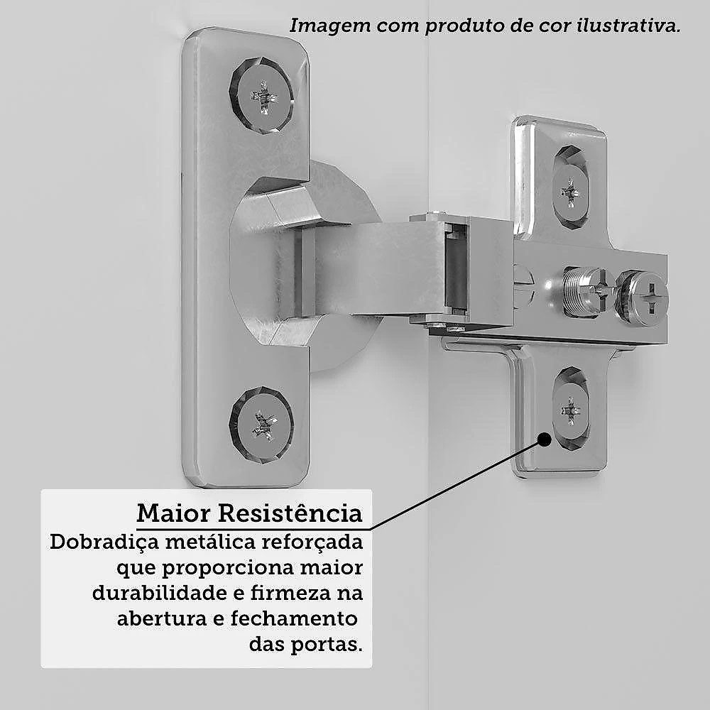 Armário Aéreo Maleiro Modulado 2 Pts 145cm Veneza Luciane Mó Avelã Pf/arenas Pf