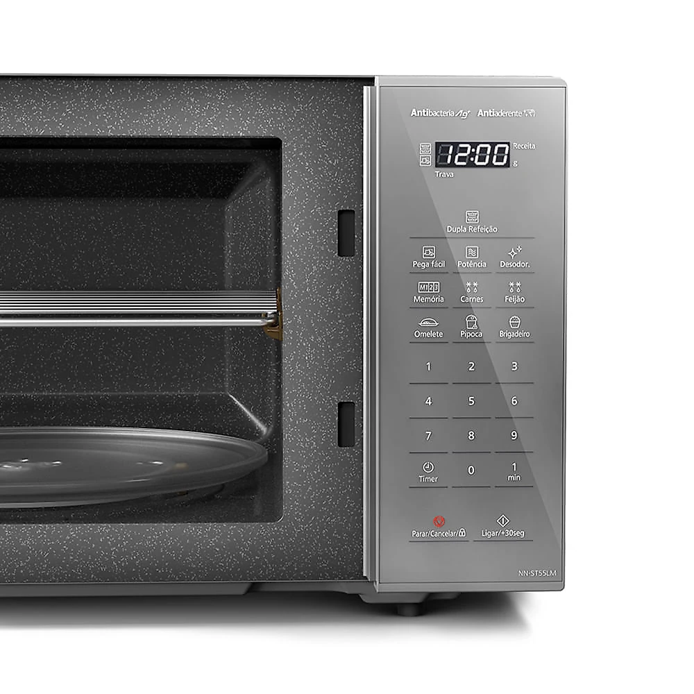 Miniatura Microondas Panasonic Dupla Refeição 27L Prata - ST55LMRU 110v