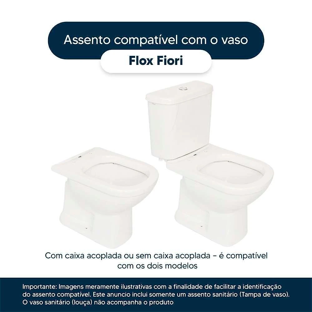 Assento Sanitário 6lpf Alongado Resina Plástica Fechamento Suave Almofadado Branco webcontinental-7899983634349