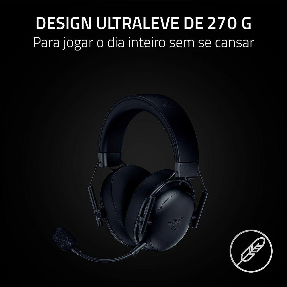 Headset Sem Fio Gamer Razer Blackshark V3 X HyperSpeed, Drivers 50mm, Ultra-Leve, Preto - RZ04-05420100