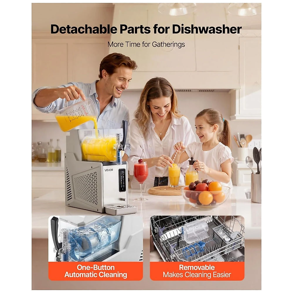 Máquina de Slush Raspadinha VEVOR 3L Tanque Único 5 Programas Frozen Auto Limpeza 110V
