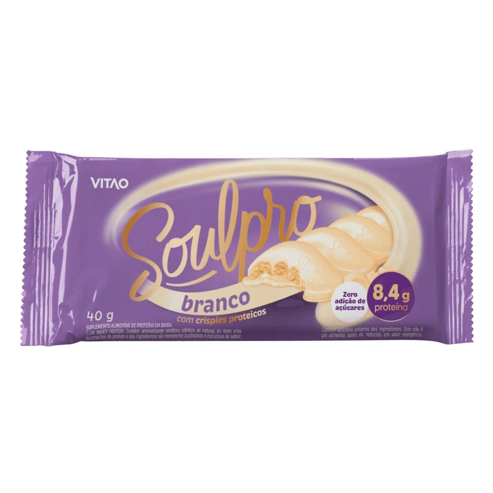 Chocolate Vitao Soulpro com Crispies Proteicos 8,4g de Proteína ao Leite 40g