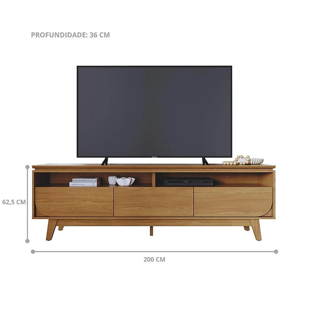 Conjunto Bancada e Mesa de Centro Nevada MDP 200CM Cumaru Yara