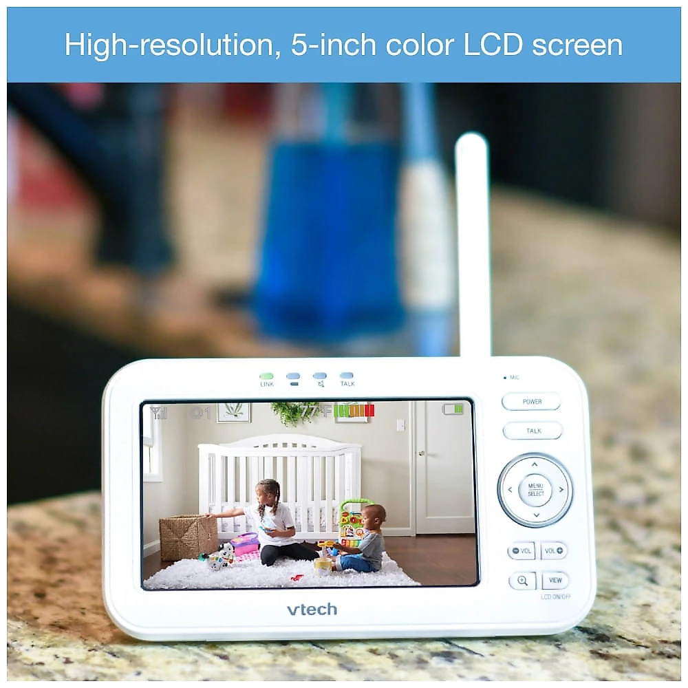 Babá Eletrônica com Monitor,com Lente Óptica Grande Angular e Lente Óptica Padrão Intercambiáveis, 720p,VM351-2 VTECH 110v