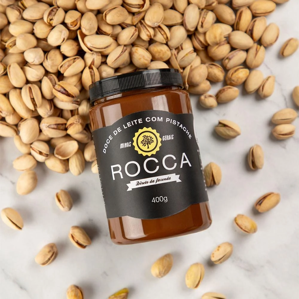 Miniatura Doce De Leite Rocca Com Pistache 400G Kit 5 Unidades