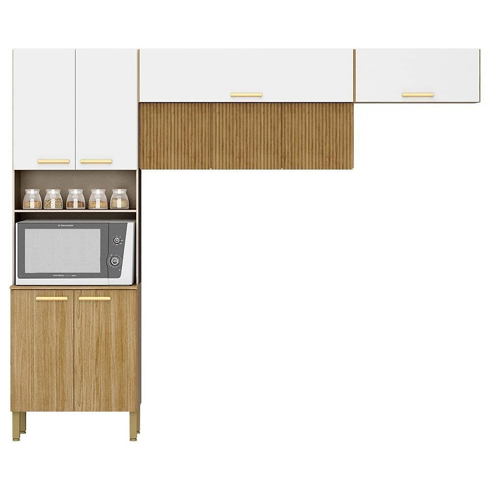 Cozinha 3 Pecas Urbane 260 Cm Freijo Supremo Cp Ripado Freijo Ktp