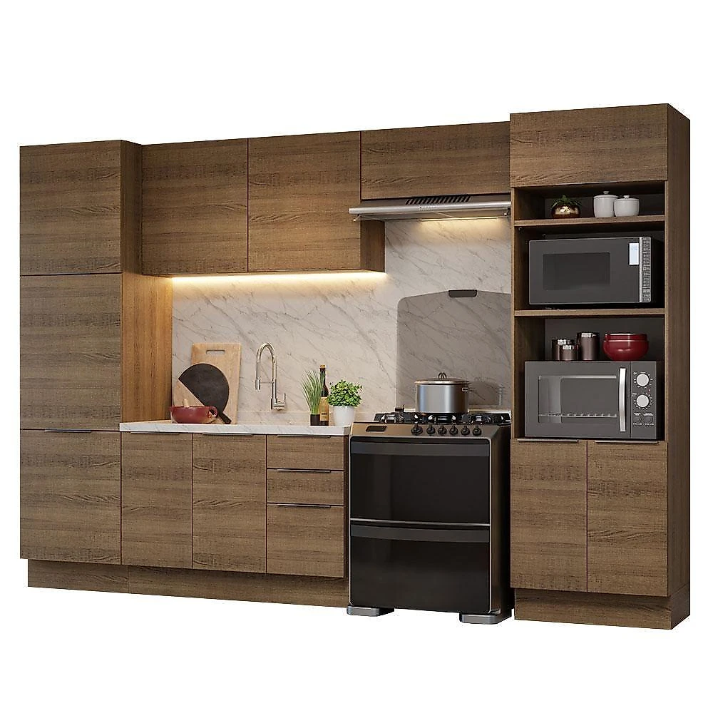 Armário De Cozinha Completa 330cm Rustic Stella Madesa 02 Rustic