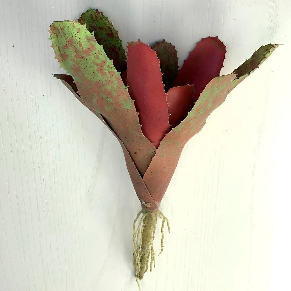 Kit 10 Pçs Bromélia Planta Artificial Elegante 8 Folhas 21cm