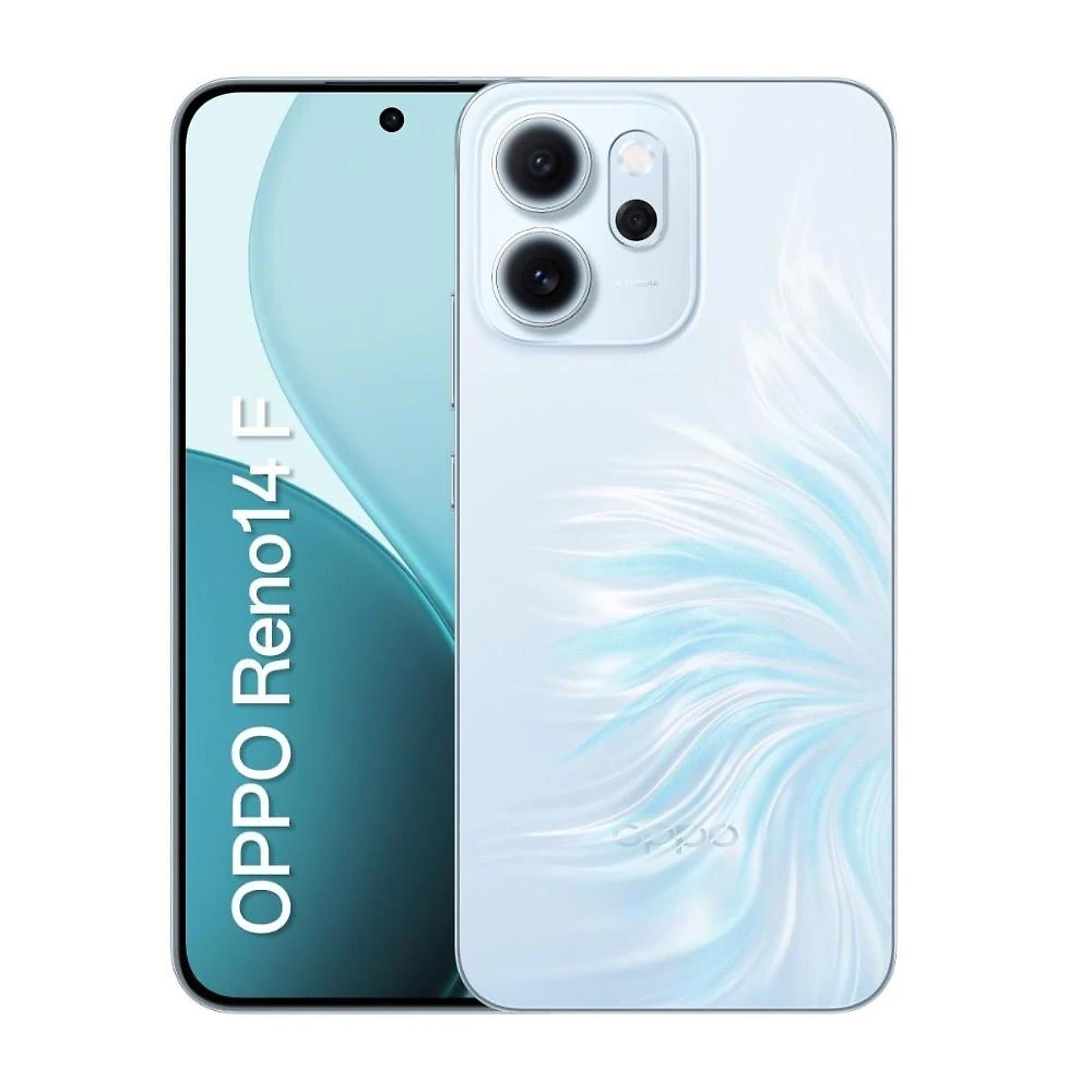 Smartphone oppo reno 14f 5g tela 6,57" 256gb câmera 50mp azul cintilante