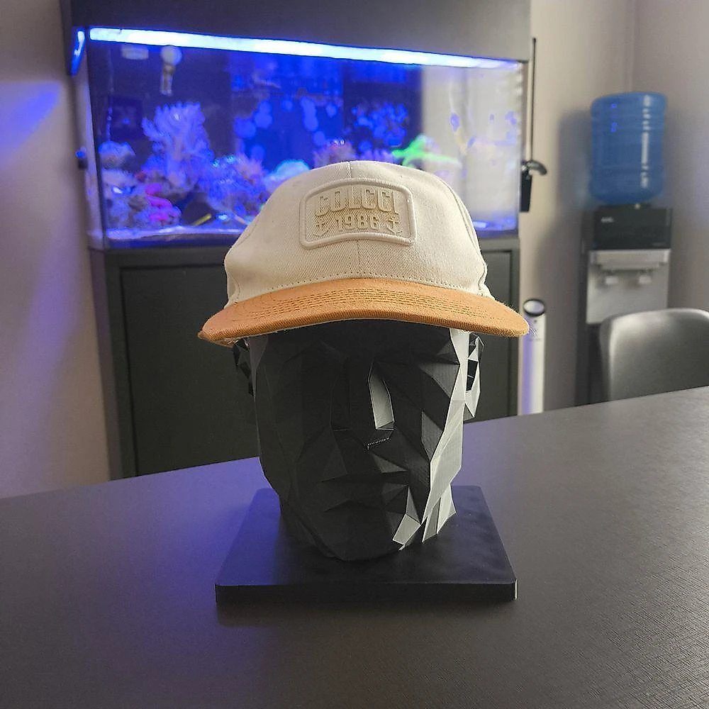 Manequim Cabeça Expositor para Boné e Óculos 3D Preto Masculino