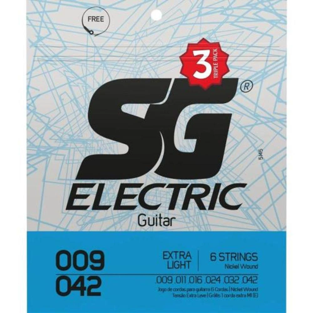 Encordoamento Para Guitarra .009 Extra Light Pack (c-3) Sg