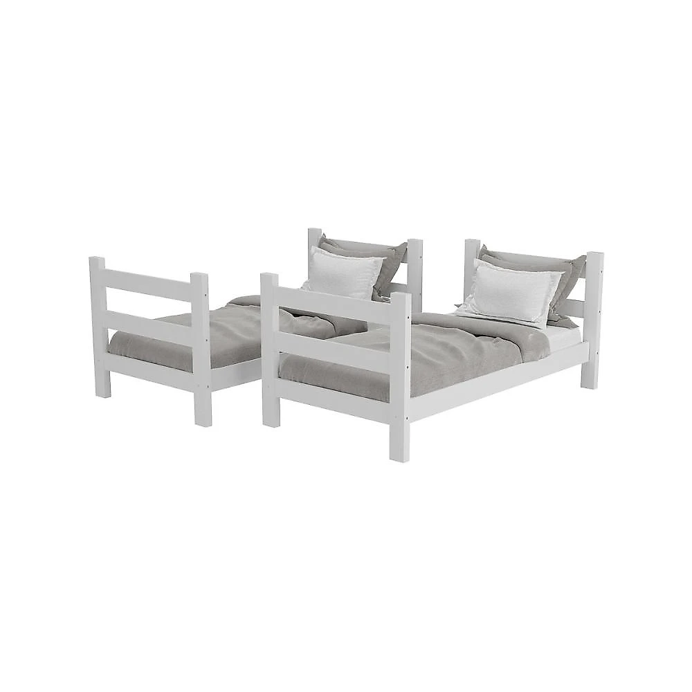 Beliche Madeira Maciça - vira 2 Camas - para Colchão 78/88 x 188cm Dubai Multimóveis VCR4137 Branco