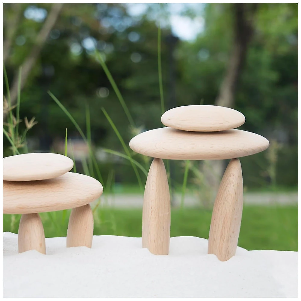 Blocos de Madeira Guidecraft Wood Stackers River Stones Naturais Orgânicos 20 Peças G6771