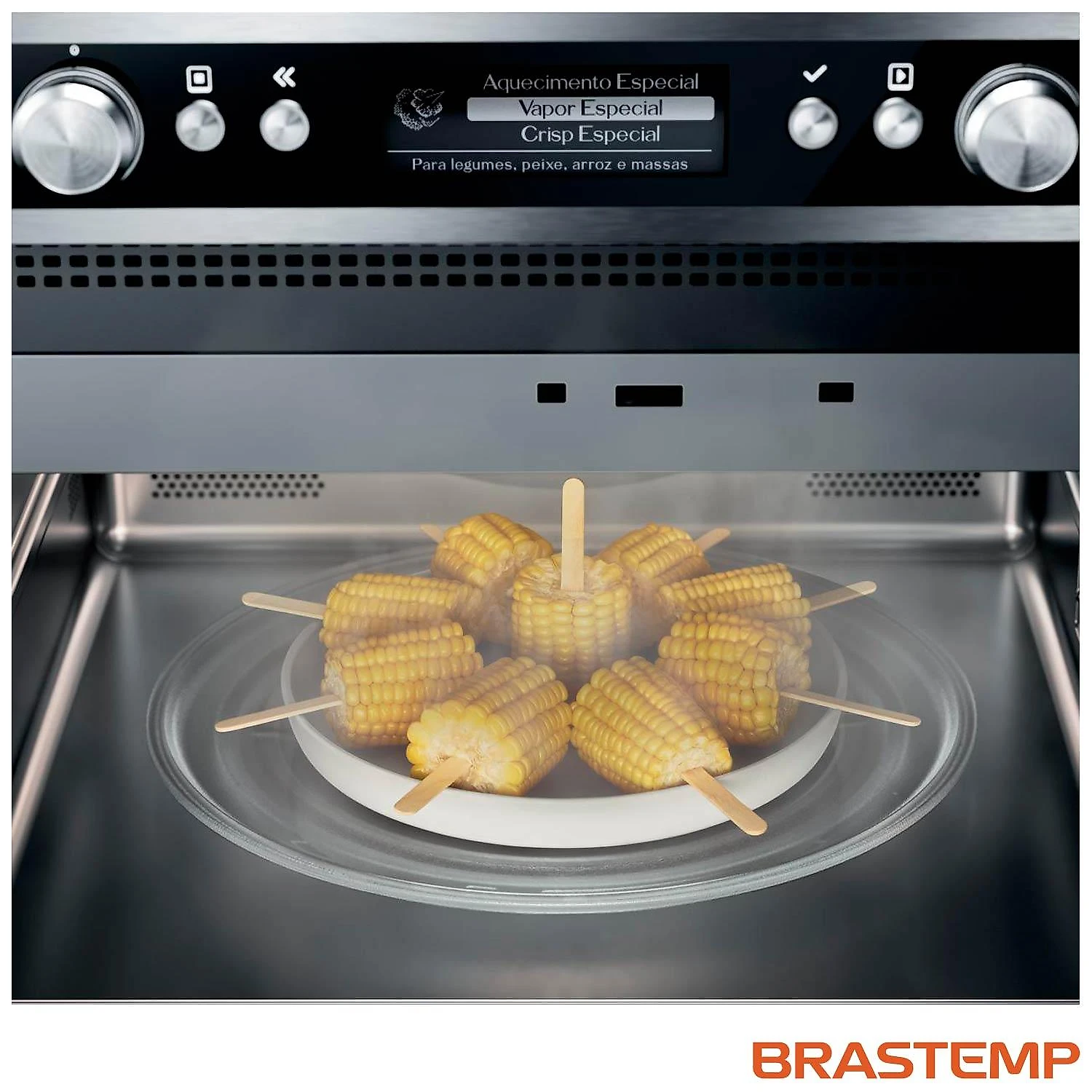 Micro-ondas de Embutir Brastemp Gourmand 40 Litros Inox com Sistema 3D e Sensor Cooking 220