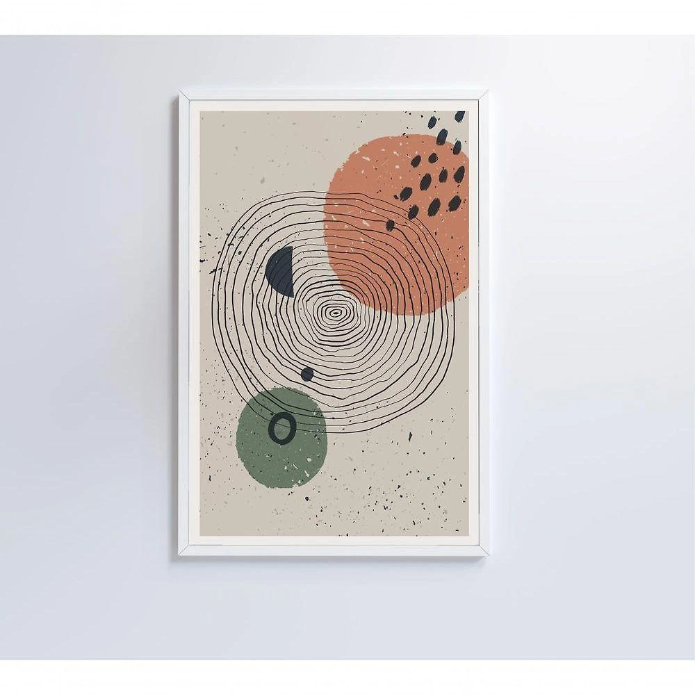 Quadro Abstrato Circulo E Pontos 2 120x80 Cm Vidro Impresso