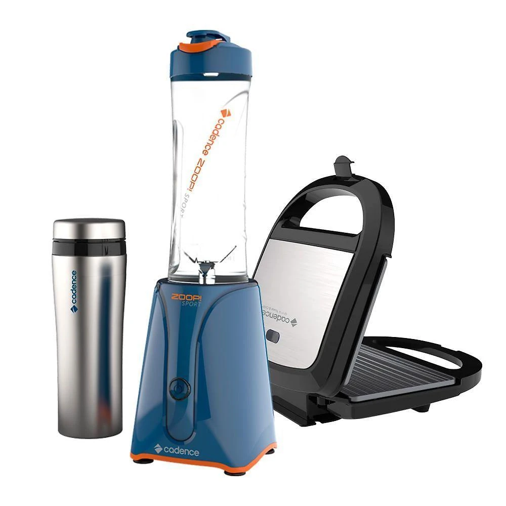Kit blender zoop sport inox e sanduicheira prime cadence 220v