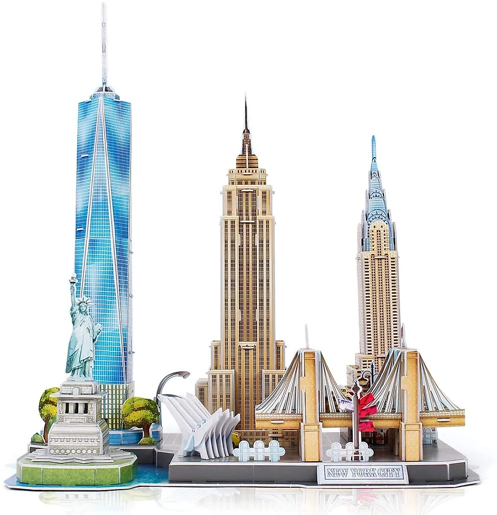 CubicFun Quebra Cabeças 3D Arquitetura Nova York para Crianças e Adultos 123 Peças