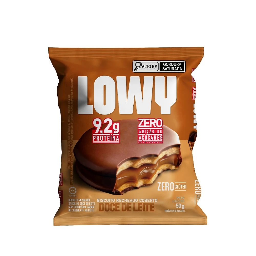 Biscoito Lowy 9,2g de Proteína Zero Açúcar Doce de Leite 50g