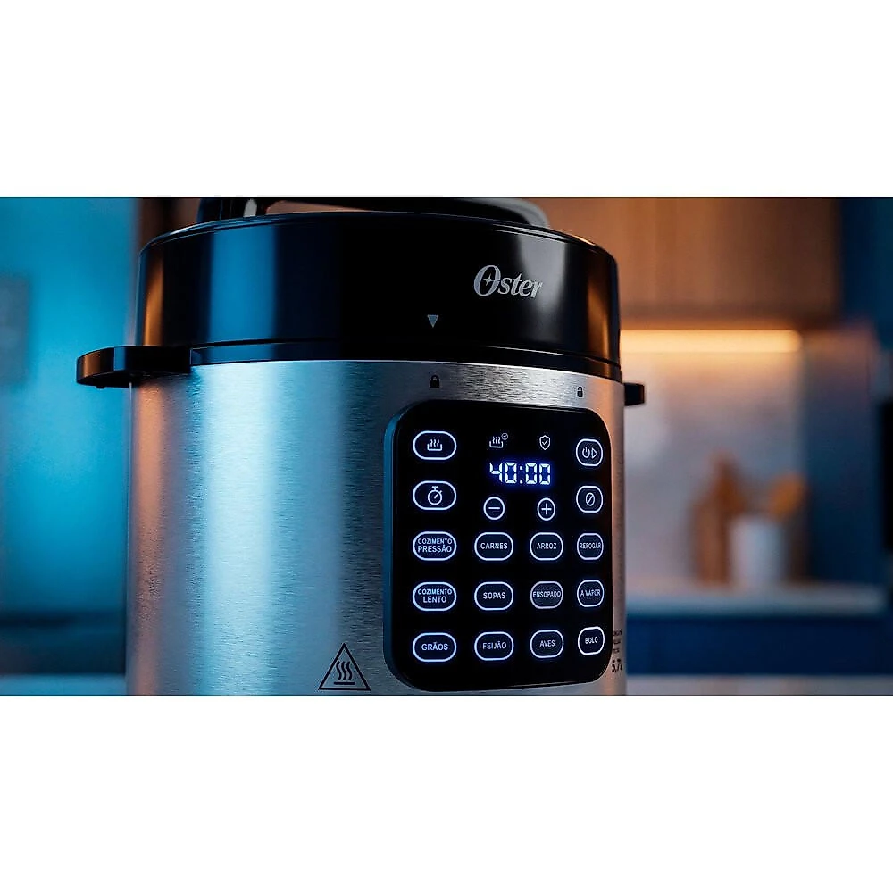 Panela de Pressão Elétrica OPAN930 Digital Multifuncional Oster Cadence Inox - 110V
