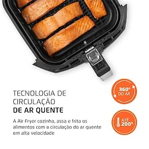 Miniatura Fritadeira Elétrica Sem Óleo Air Fryer Mondial Family AFN40FB 4L Preta 110V