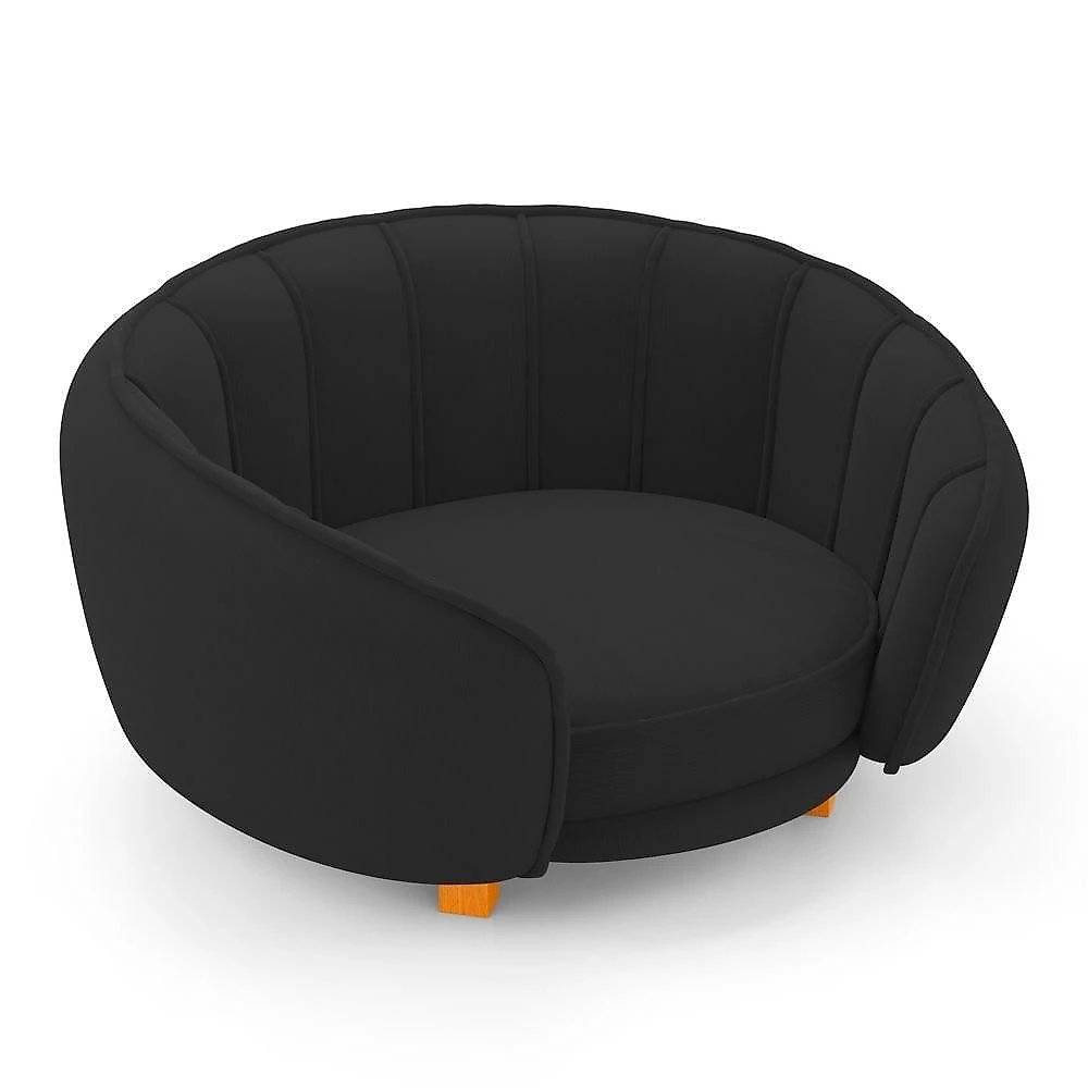 Mini Cama Poltrona Pet Lary Baby Para Cachorro Veludo Preto - Desk Design