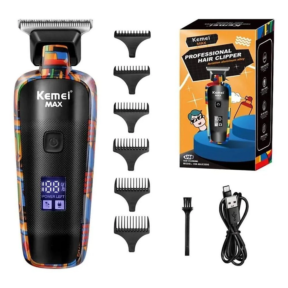Aparador De Cabelo Kemei Max5090 Para Homens Barba Profissional Máquina De Corte Barbeador Elétrico