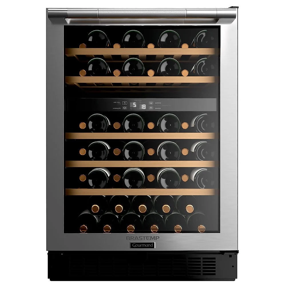 Adega Brastemp BZB51AE 51 Garrafas 1 Porta Painel Eletrônico Touch Inox - 110V