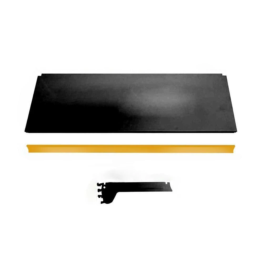 Kit 3 Bandeja Prateleira 30x91 Gôndolas New Plus Preto Porta Etiqueta Amarelo Sa Gôndolas