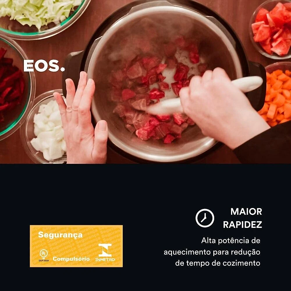 Panela de Pressão Elétrica 3 Litros EOS Multicooker Digital Inox EPP30DI 110V