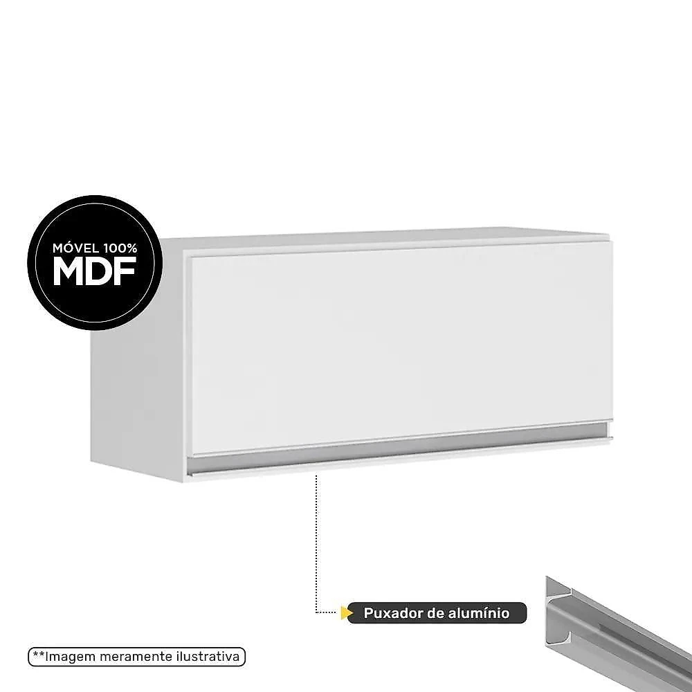 Conjunto De Armários Aéreo Cozinha Planejada Lux 120cm E 70cm 100% Mdf Branco Tx Fosco - Desk Design