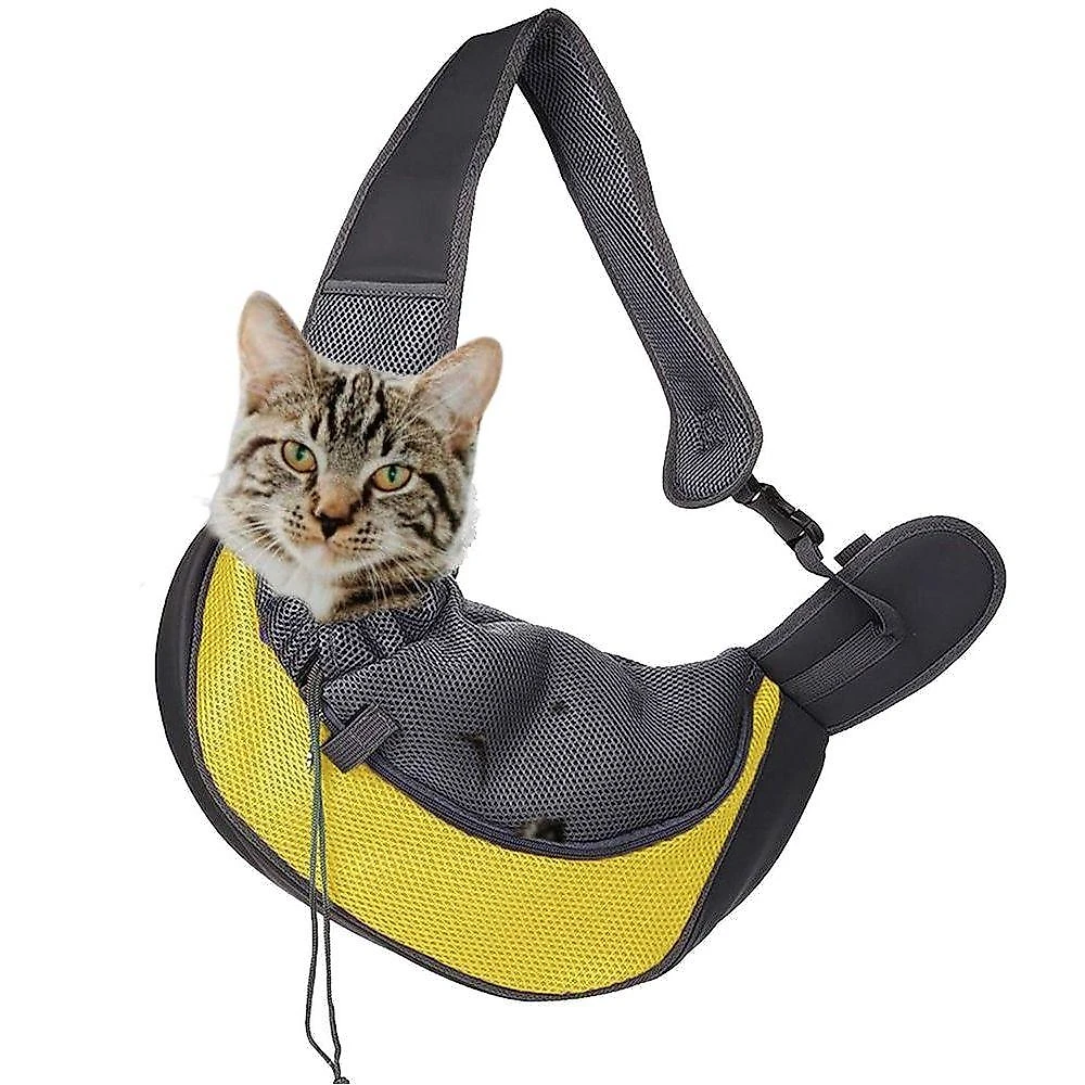 Bolsa Canguru AB Mídia para Pets Pequeno Porte Poliéster Amarelo