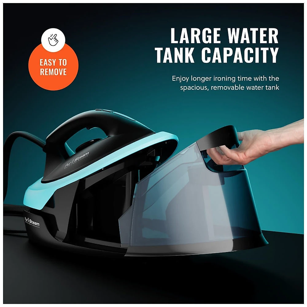 Pursteam: Ferro de Passar a Vapor com Estação de Vapor Max e Base de Cerâmica, Reservatório de Água Removível de 1500ml, Pursteam World's Best