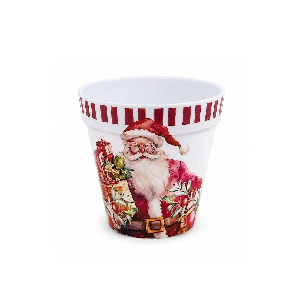 Pote Multiuso Decorativo Natalino Estampa Vintage Papai Noel Vermelho Yangzi 10CM