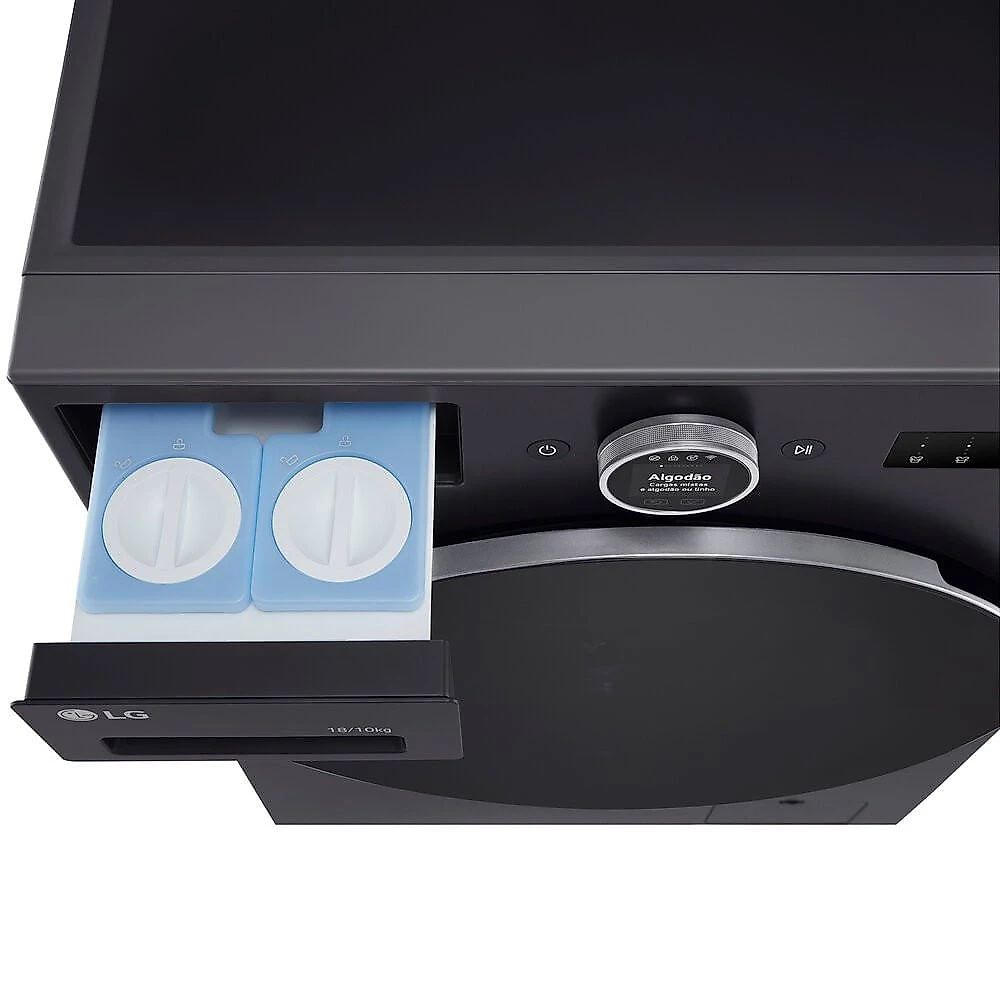 Lava e Seca WD18GNT 18Kg e 10Kg Front Load Automático AI LG Blkinox - 110V